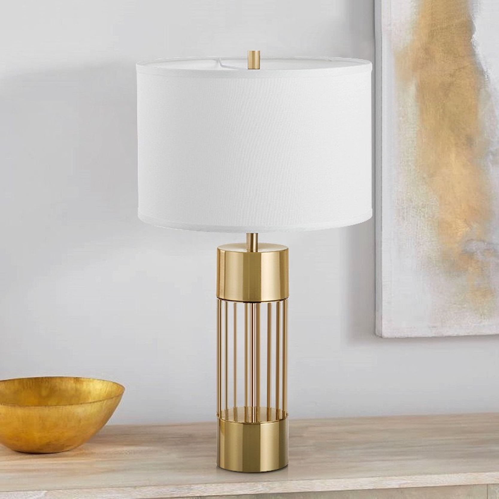 โคมไฟตั้งโต๊ะ สไตล์นอร์ดิก Nordic style table lamp + Hardware + Fabric LED E27x1 IP20