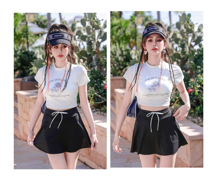 ชุดว่ายน้ำ เซท กระโปรง+เสื้อ สไตล์เกาหลี รหัส SW