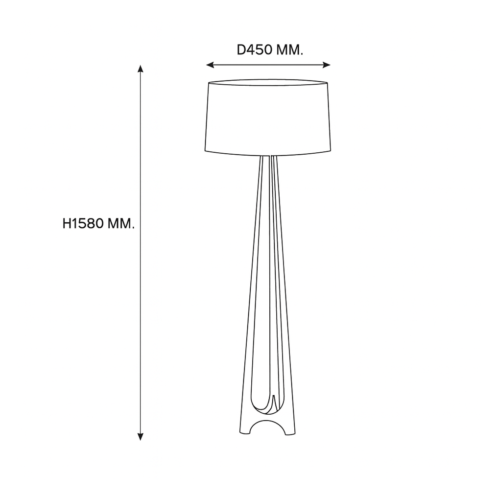 โคมไฟตั้งพื้นหรูหรา โมเดิร์น Modern Luxury Floor Lamp Iron +Fabric Gold + White LED E27x1