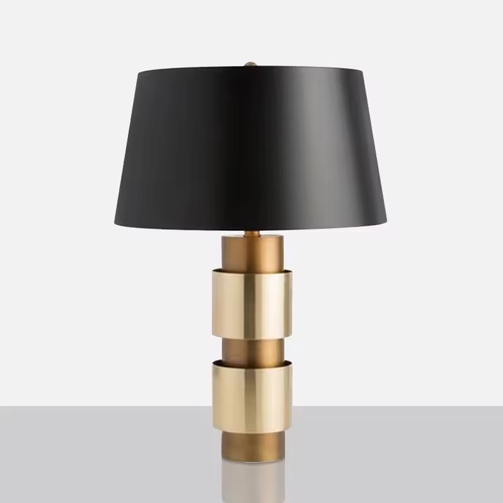 โคมไฟตั้งโต๊ะ สไตล์นอร์ดิก Nordic style table lamp Metal Gold+ Fabric Black LED E27x1 IP20