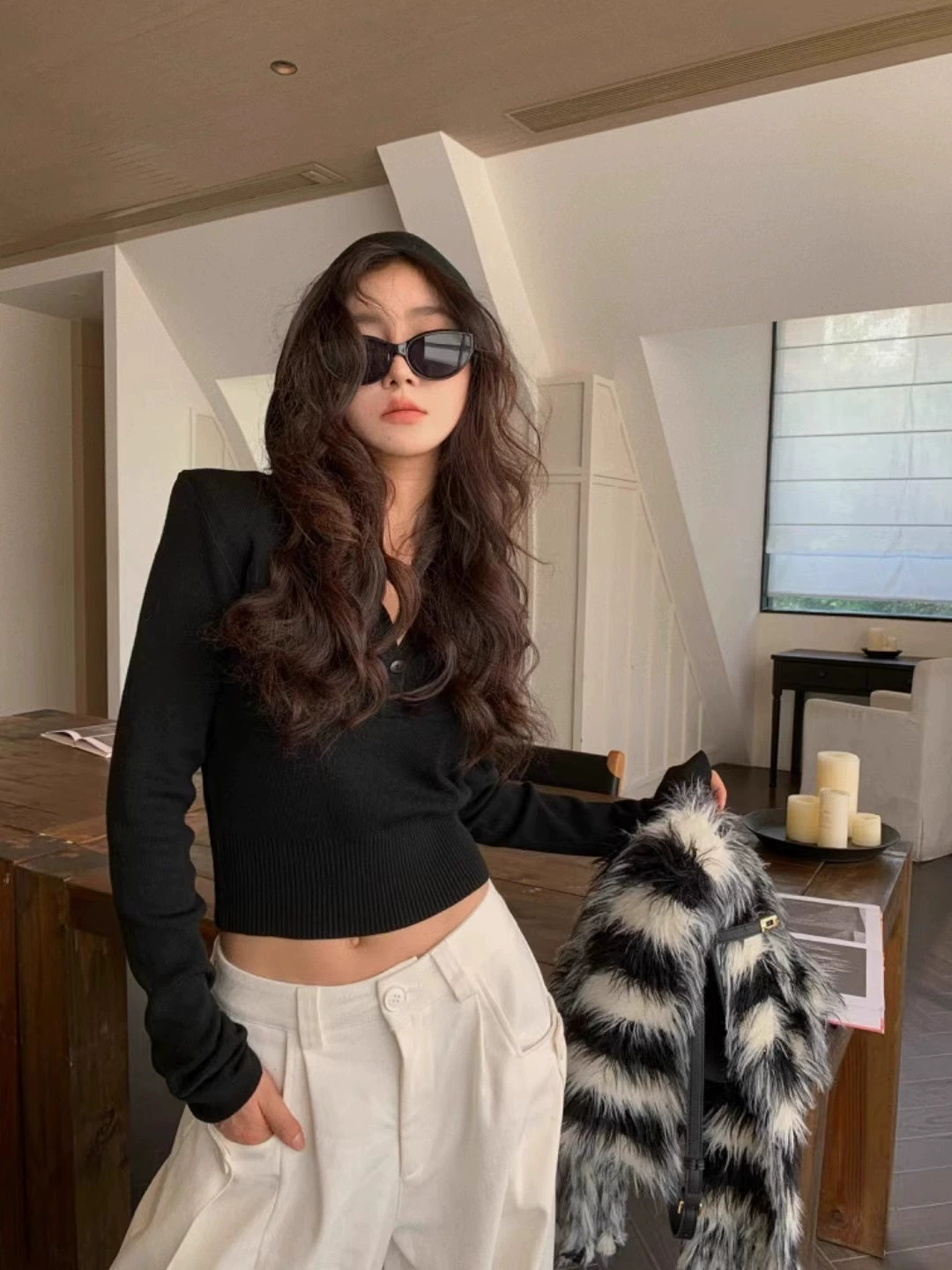 เสื้อแขนยาวฮู้ด เสื้อไหมพรม รหัส CN2379