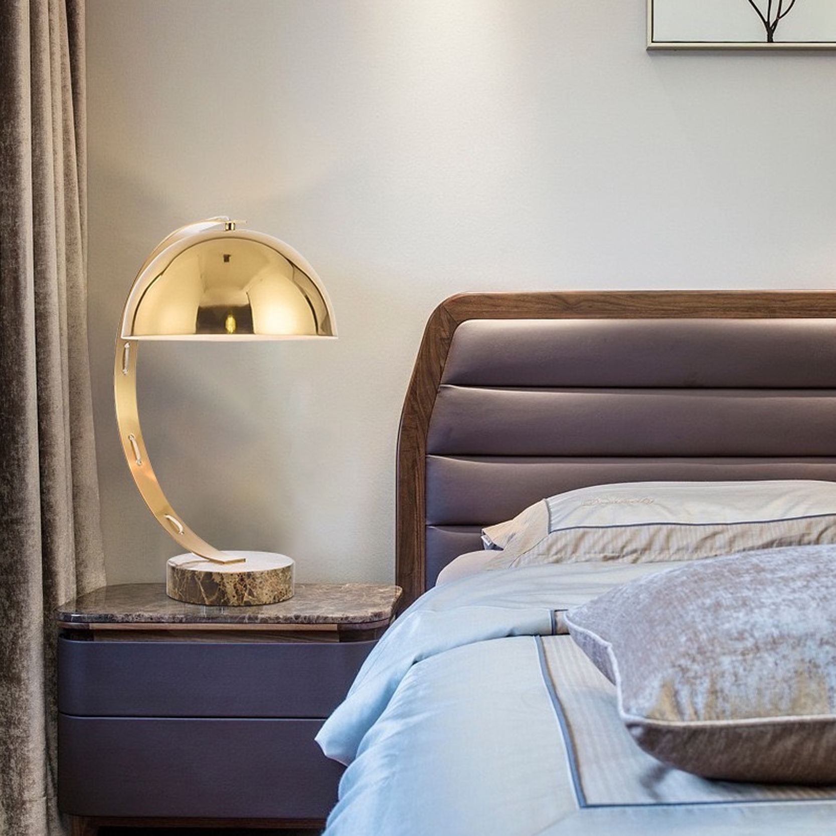 โคมไฟตั้งโต๊ะ สไตล์นอร์ดิก Nordic style table lamp Meta + Marble LED E27x1 IP20