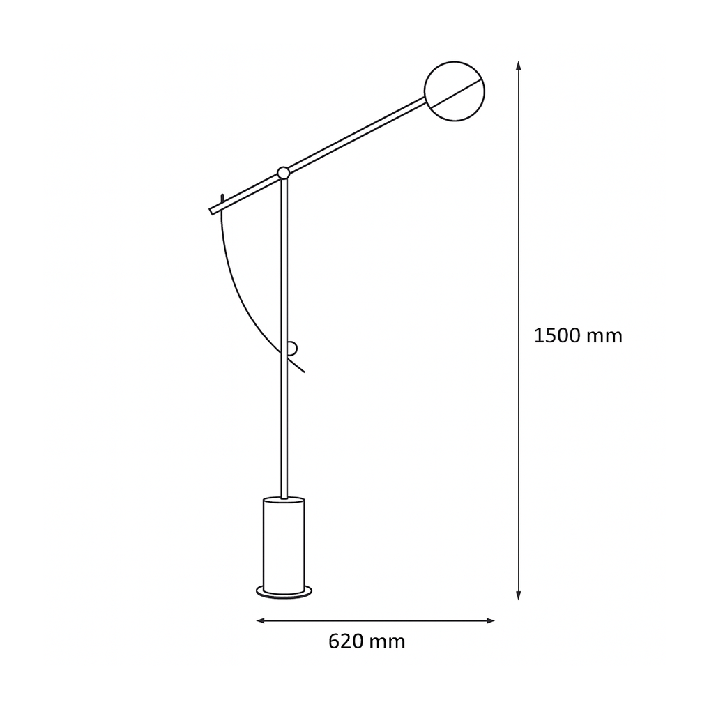 โคมไฟตกแต่งห้องนั่งเล่น Floor Lamp for Living Room Marble + Iron Black LED E27x1