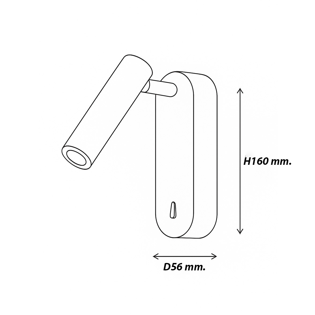 โคมไฟหัวเตียงติดผนัง ปรับทิศทางได้ Surface mounted Wall reading lamp รุ่น KP084