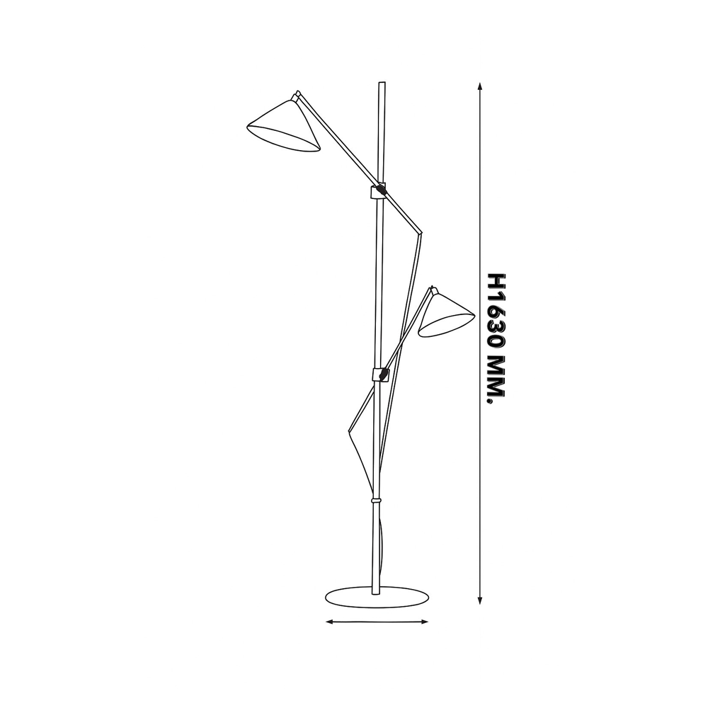 โคมไฟตั้งพื้นโมเดิร์นปรับองศาได้ Adjustable metal floor lamp LED G9x2 Designer twin-head lamp