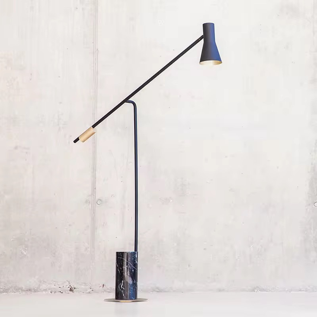 โคมไฟหรูหราสำหรับบ้านและคอนโด Luxury Floor Lamp Marble + Iron Black LED E27x1