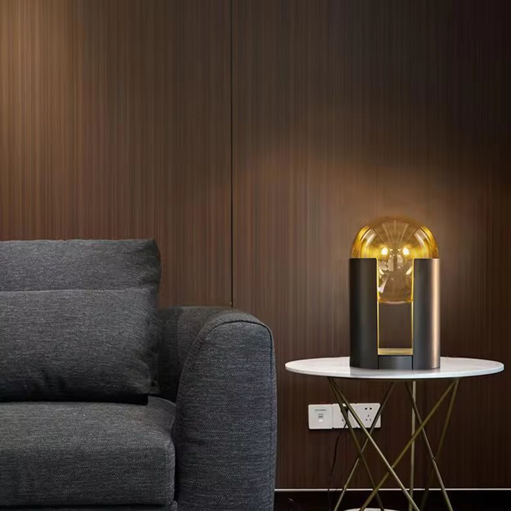 โคมไฟตั้งโต๊ะ สไตล์นอร์ดิก Nordic style table lamp Metal + Glass LED G9x2 IP20