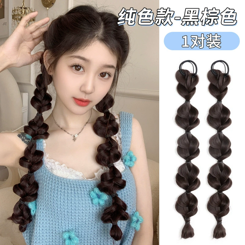 เซทผมถักเปีย 2 ชิ้น ไหมถักเปียสำเร็จรูป เกลี่ยวกลม