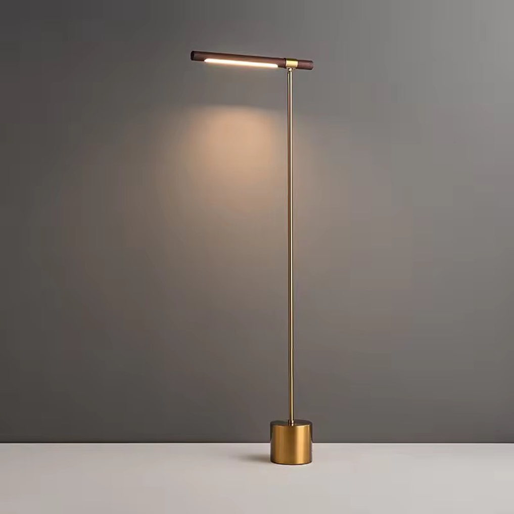 โคมไฟตั้งพื้นโมเดิร์น Modern floor lamp Metal Gold+ Wood LED IP20