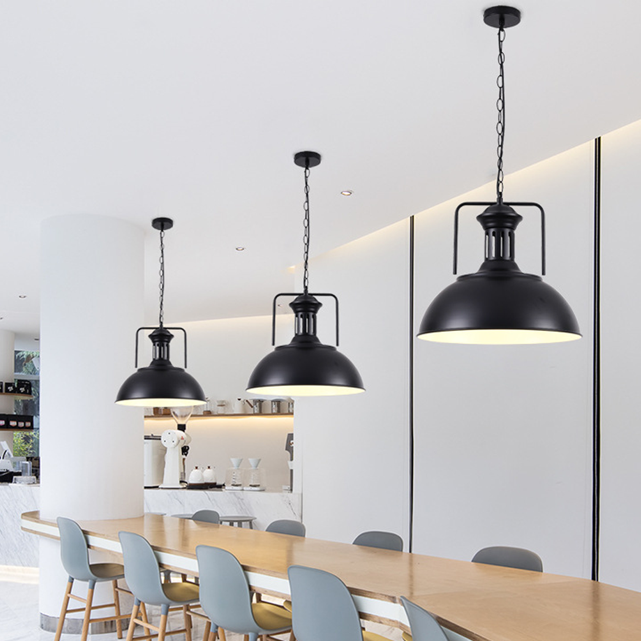 โคมไฟแขวนเพดานวินเทจ Pendant lamp vintage Alminum Black LED E27x1 IP20